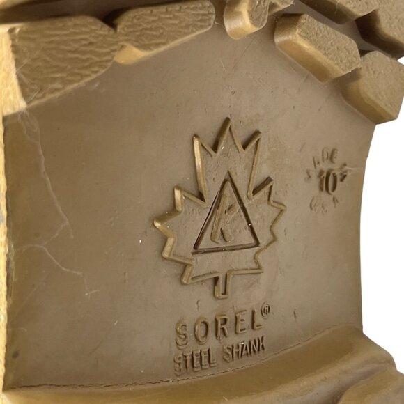 Sorel Size 10 Waterproof Snow Boots Brown Suede Rubber With Shearling Lining - Picture 4 of 10